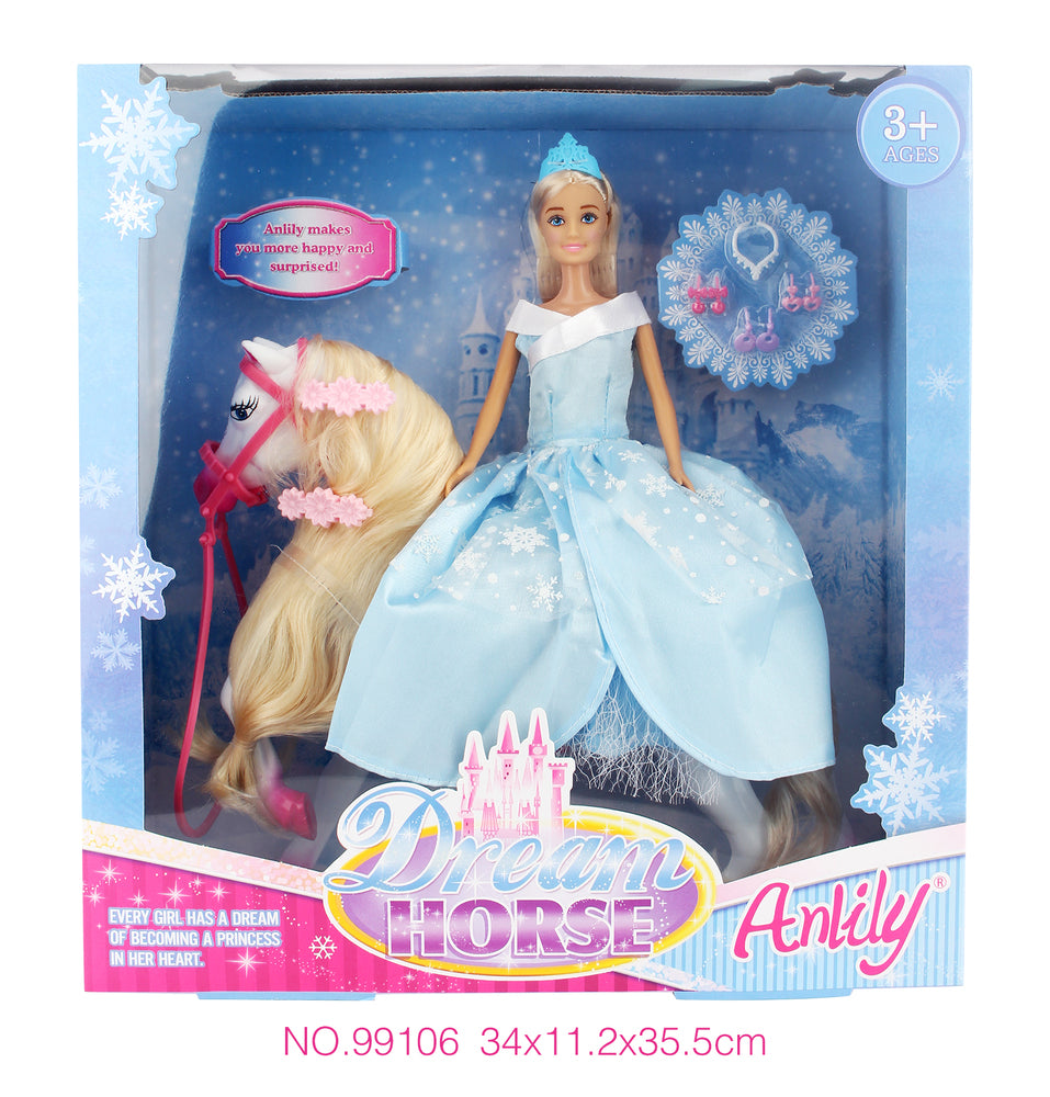 Anlily prinsessedukke og hest