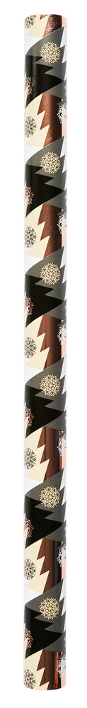 GAVEPAPIR ROSE GOLD FOIL GRAFISK JULETRÆ/SNEFNUG 1 M X 70 CM