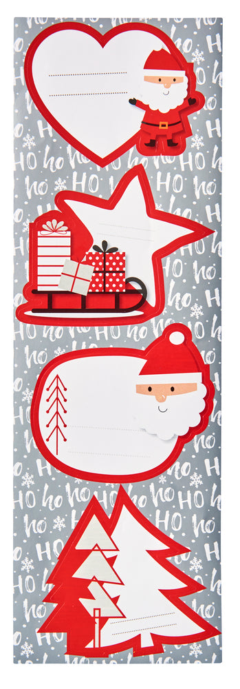 STICKERS TIL/FRA GRÅ JULEMAND/KÆLK/JULETRÆER/HOHOHO 2 ARK