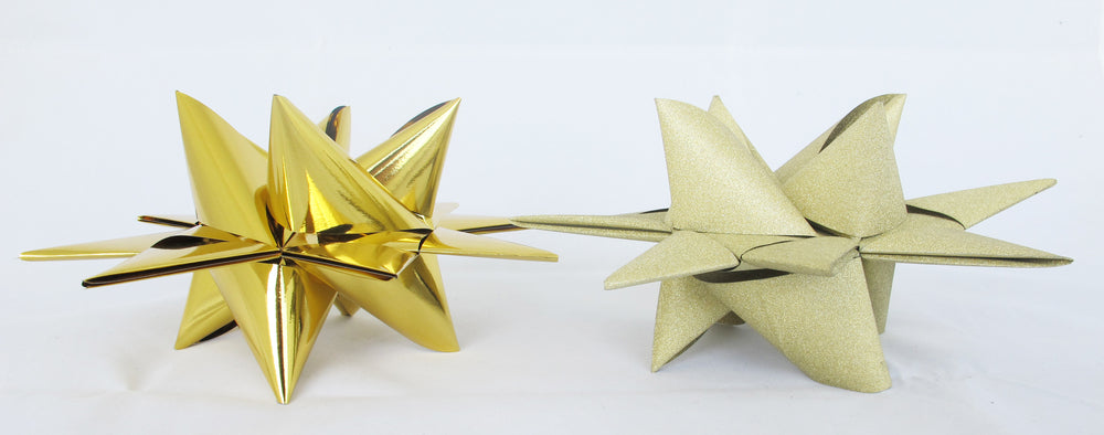 STJERNESTRIMLER GULD GLITTER/METALLIC 50 MM 12 STK