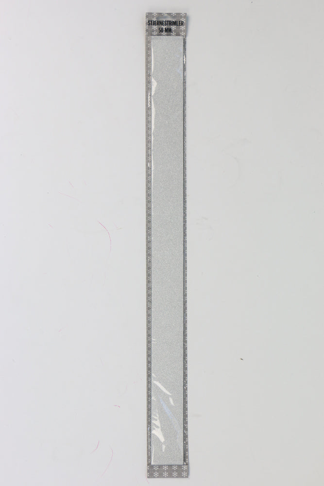 STJERNESTRIMLER SØLV GLITTER/METALLIC 50 MM 12 STK