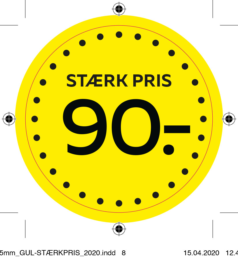 Etiket -90 gul gul ø40mm /100 stk