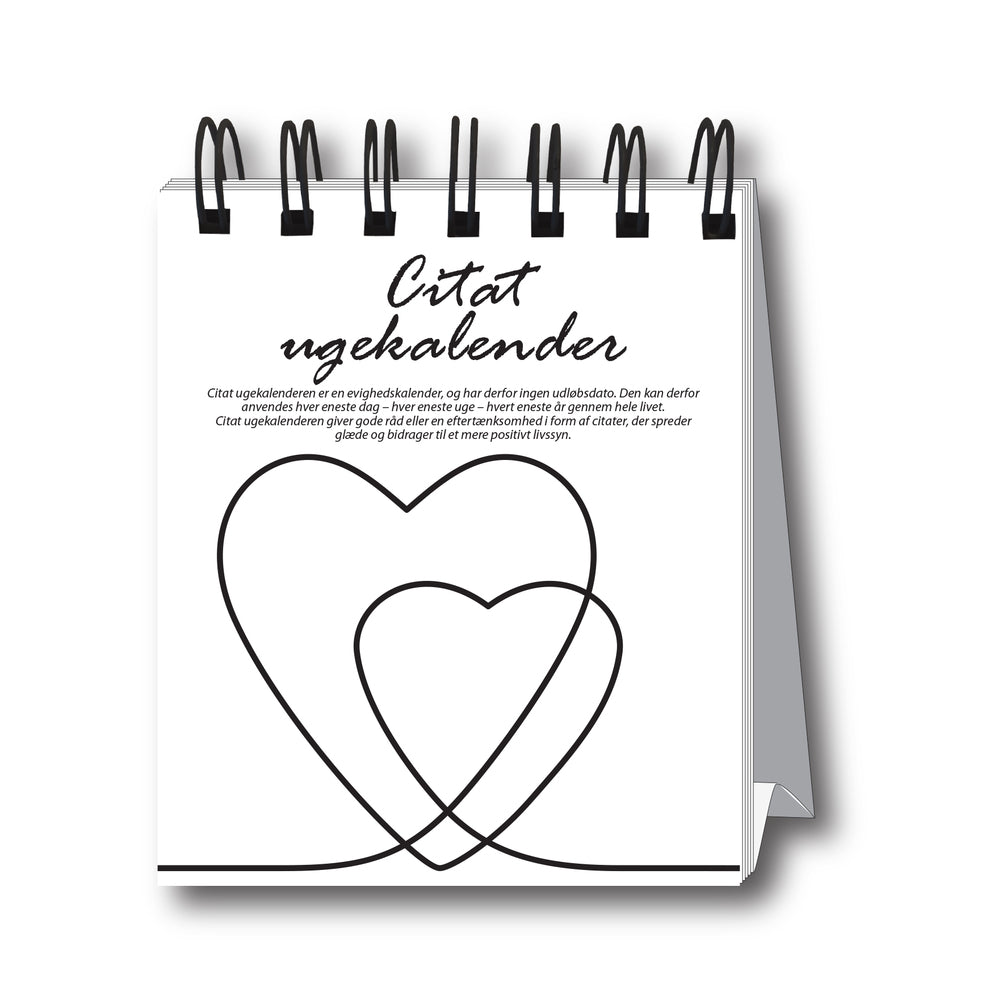 Citat evighedskalender uge sort/hvid m/spiral 53 uger