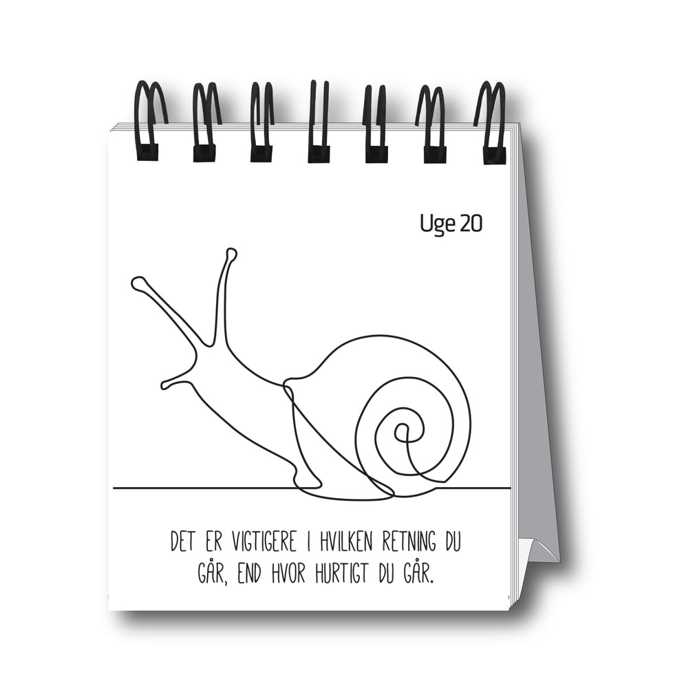 Citat evighedskalender uge sort/hvid m/spiral 53 uger