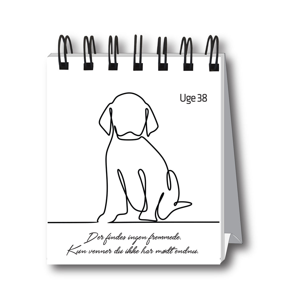 Citat evighedskalender uge sort/hvid m/spiral 53 uger