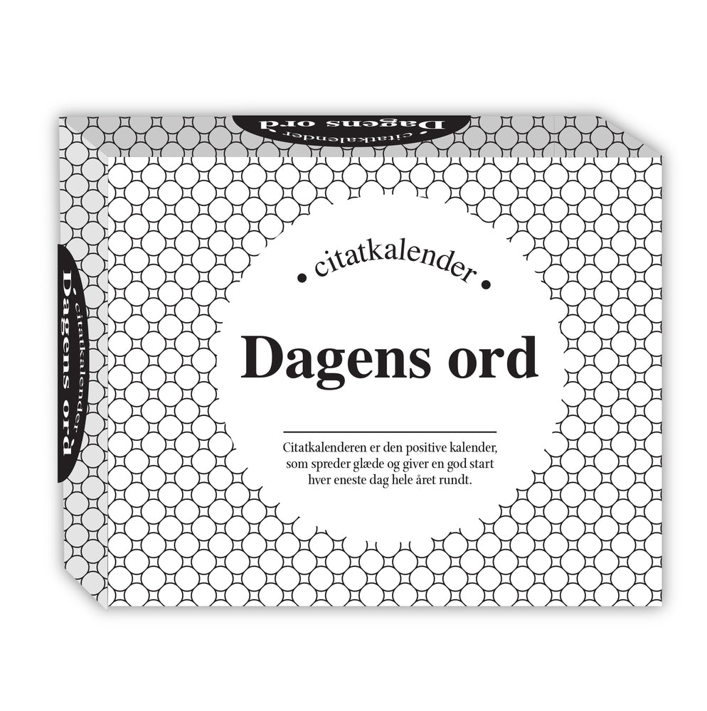 Citat evighedskalender sort/hvid afrivning 366 dage