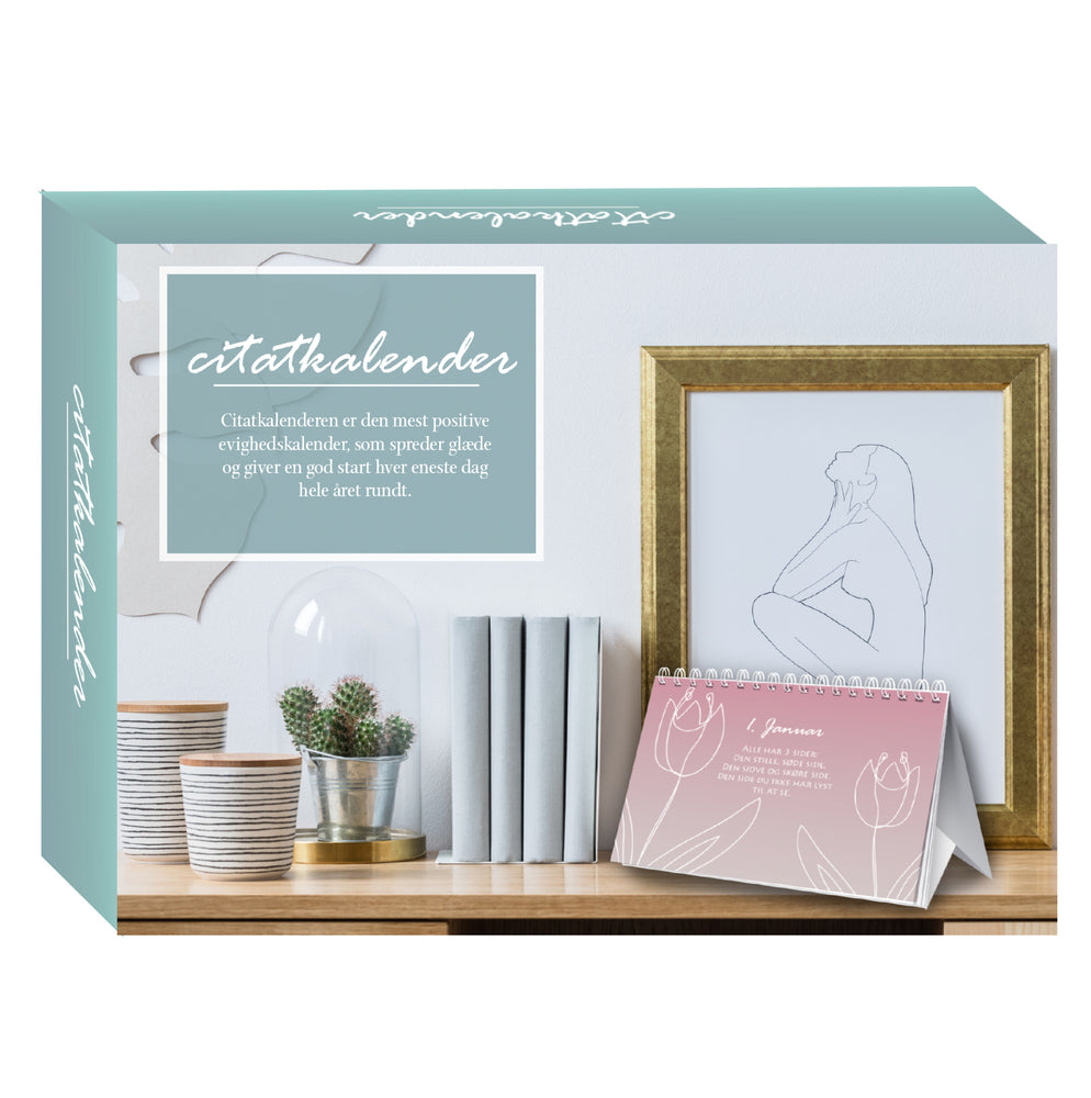 Citat evighedskalender pastelfarver m/spiral 366 dage