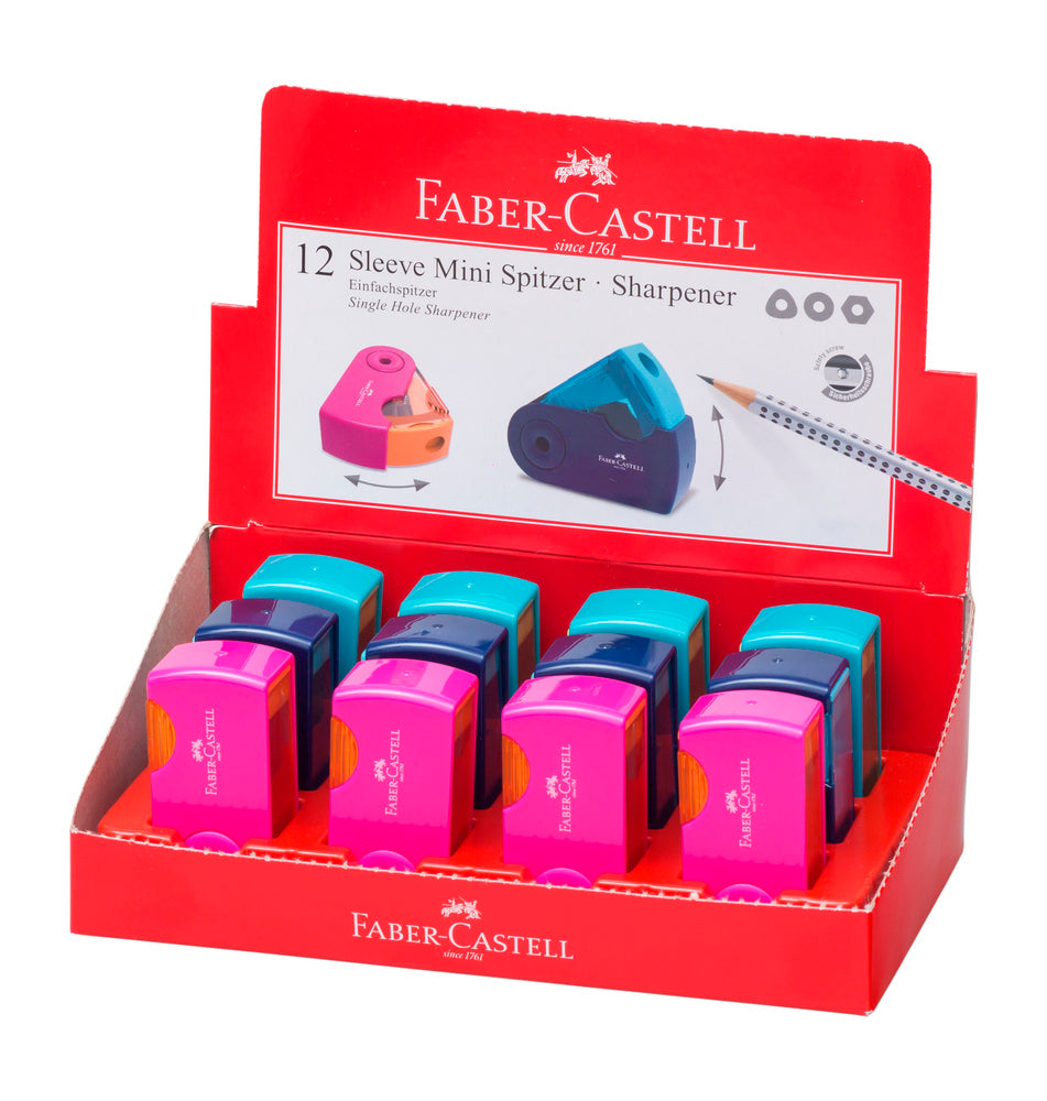 Blyantspidser Faber-Castell sleeve mini ass. trend farver