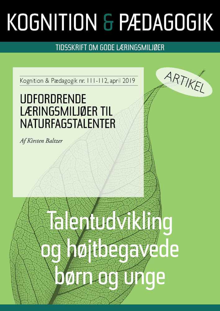 Udfordrende læringsmiljøer til naturfagstalenter