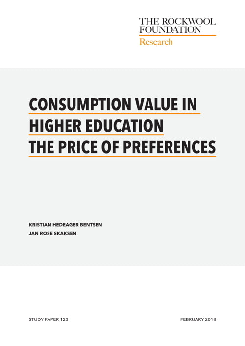 Consumption value in higher education, the price of preferences