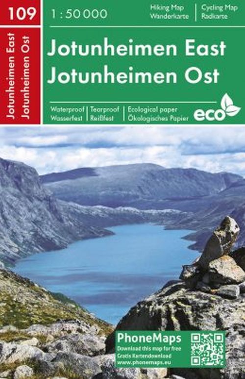 Jotunheimen East Hiking & Cycling Map