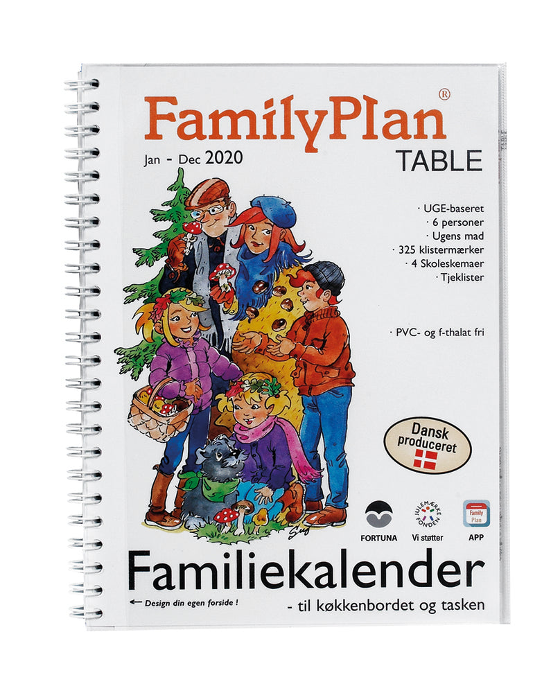 Familiekalender 2020 familyplan familyplan table 6 person