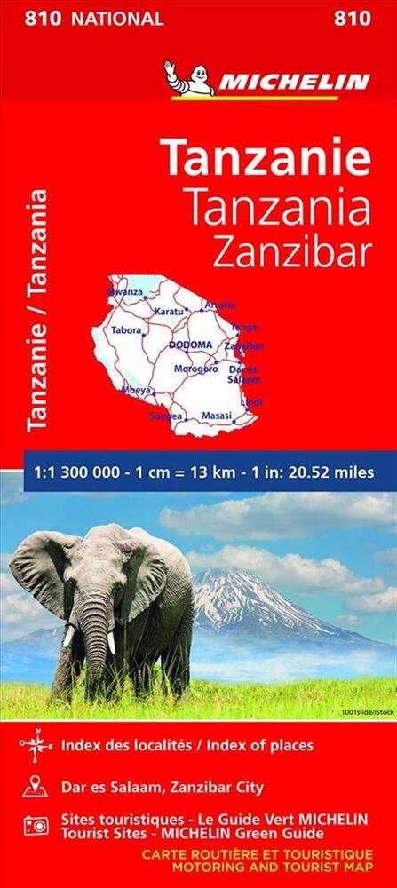 Tanzania & Zanzibar - Michelin National 810