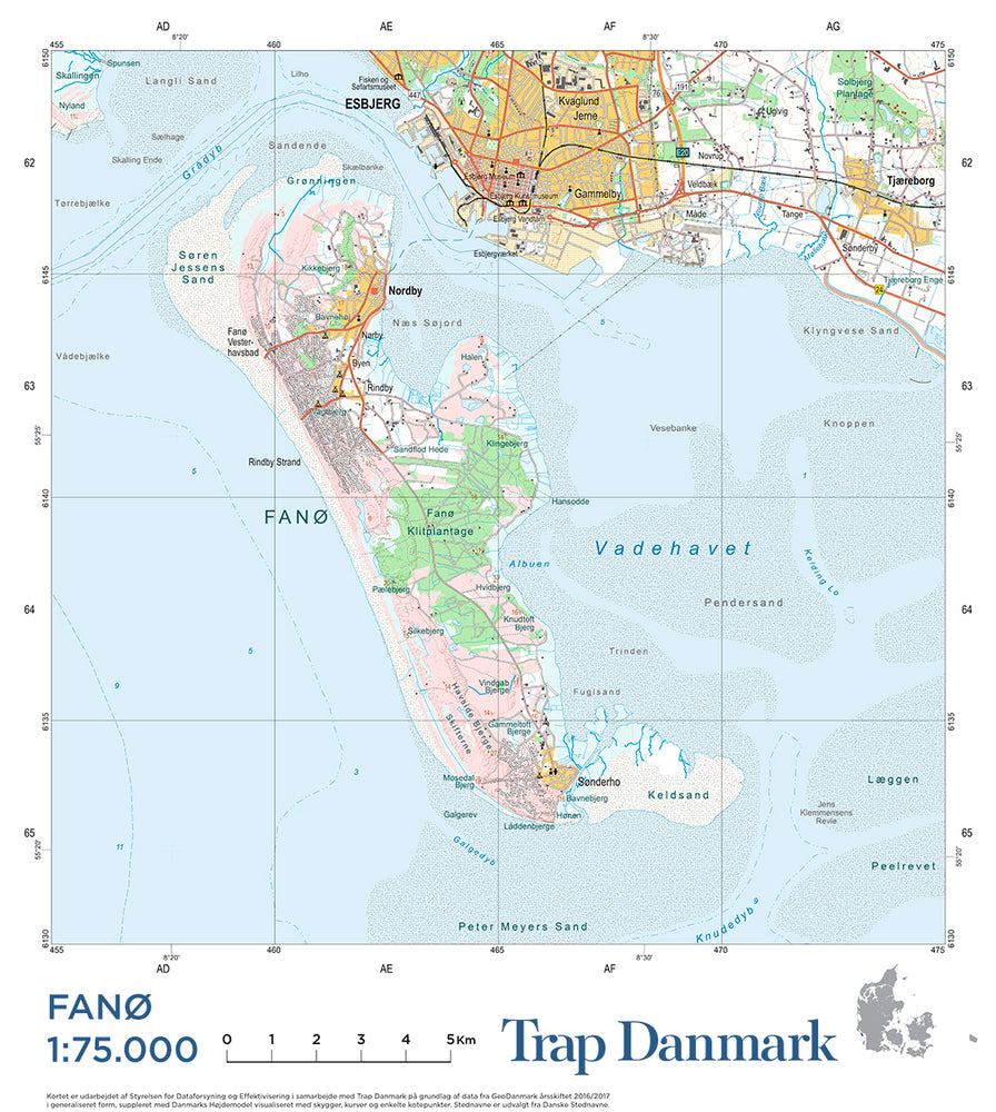 Trap Danmark: Falset kort over Fanø