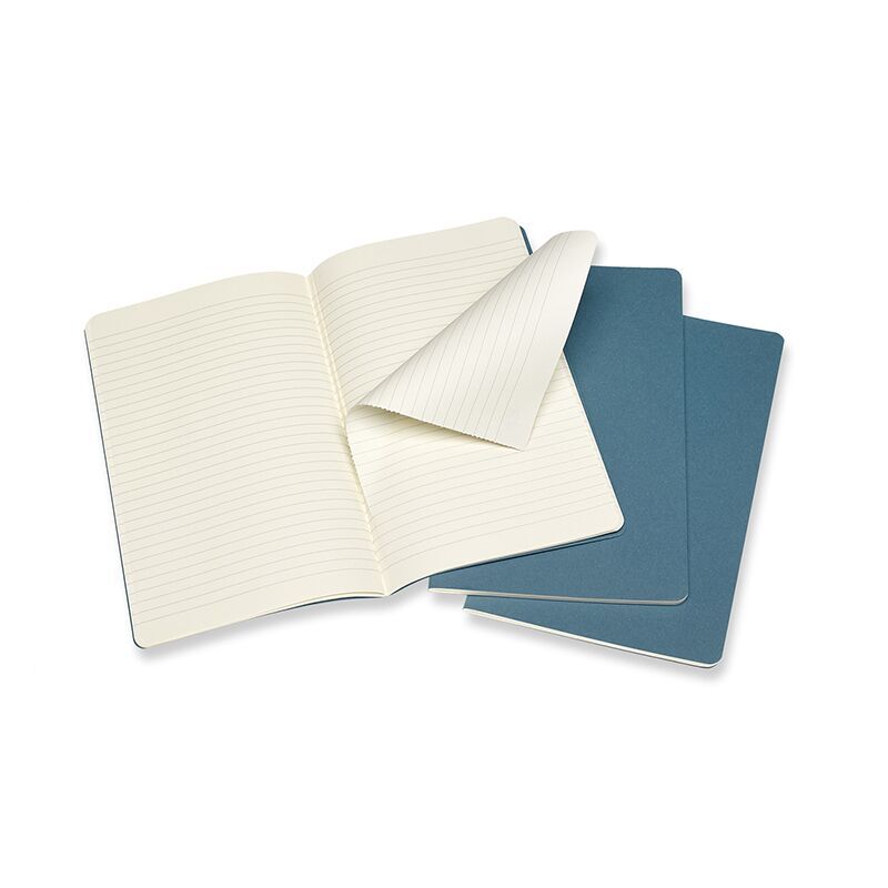 Notesbog Moleskine cahiers large briskblue journal r 13x21cm