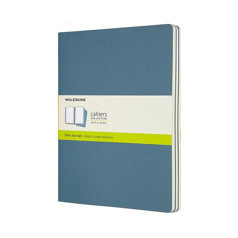 Notesbog Moleskine cahiers xl briskblue journal p 19x25cm