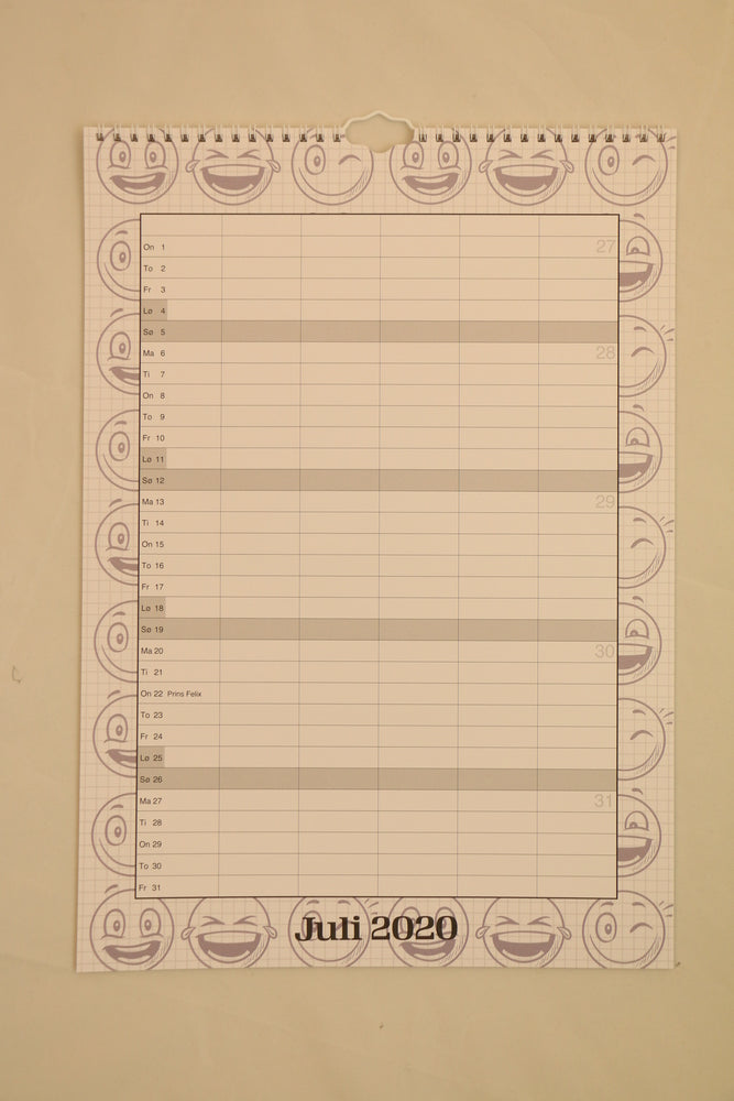 Skolefamiliekalender 2020/21 A3 smiley