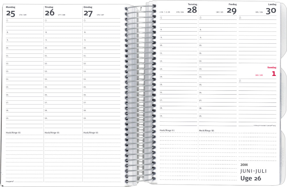 Lærerkalender 20/21 may A5 uge højformat fiberpap matsort