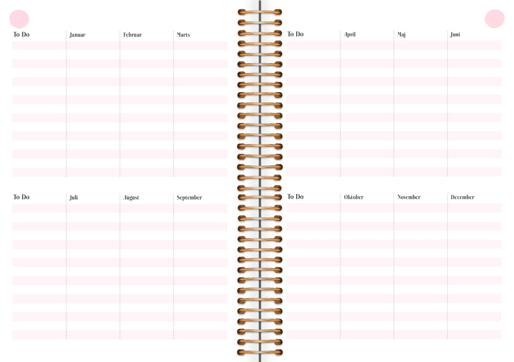 Studiekalender 20/21 Mayland life planner pink stor 1 dag