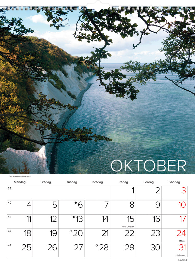 Vægkalender dansk natur 2021 29,5 x 39 cm Mayland