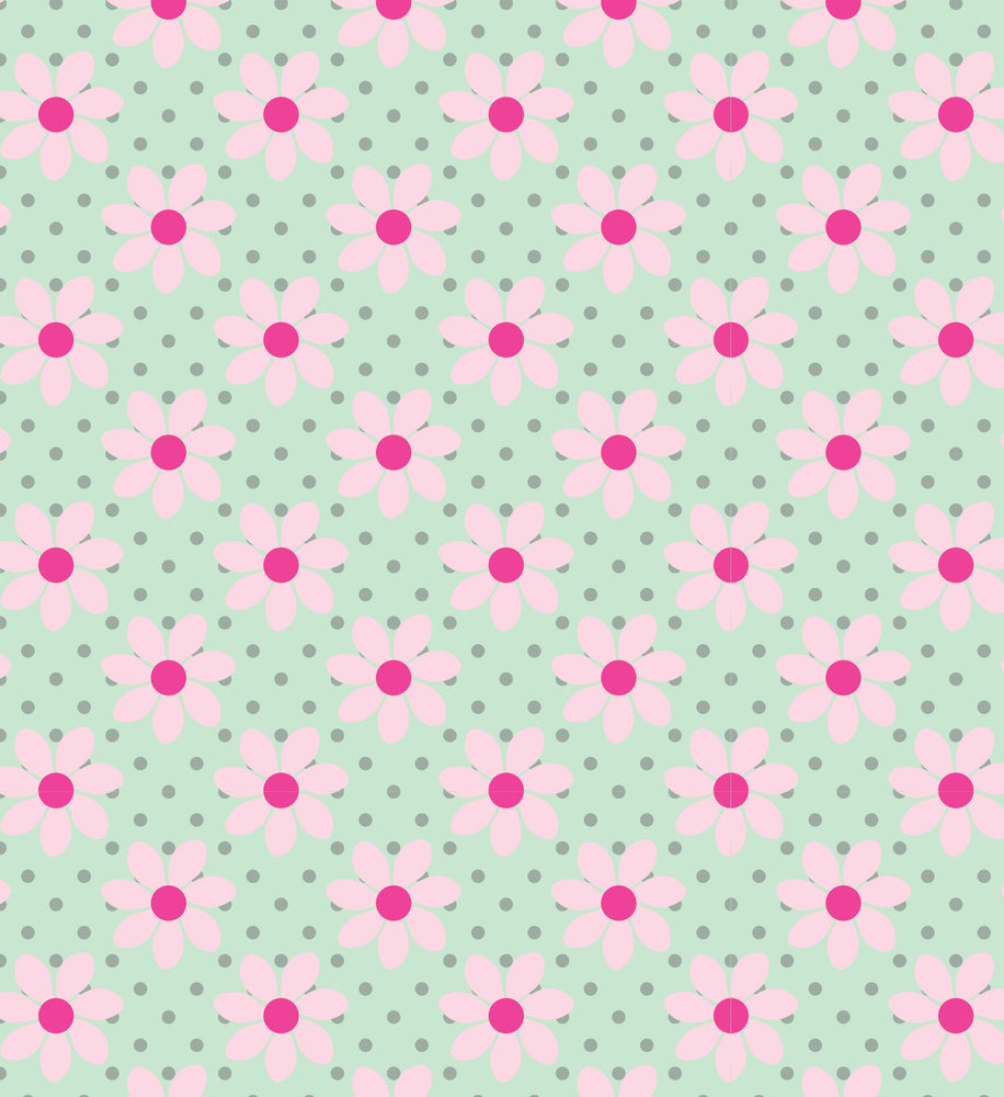 Bogbind strækbart A4 blomst mint, lyserød/pink
