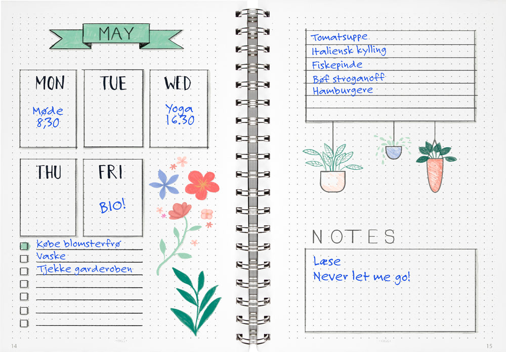 Bullet journal blomster