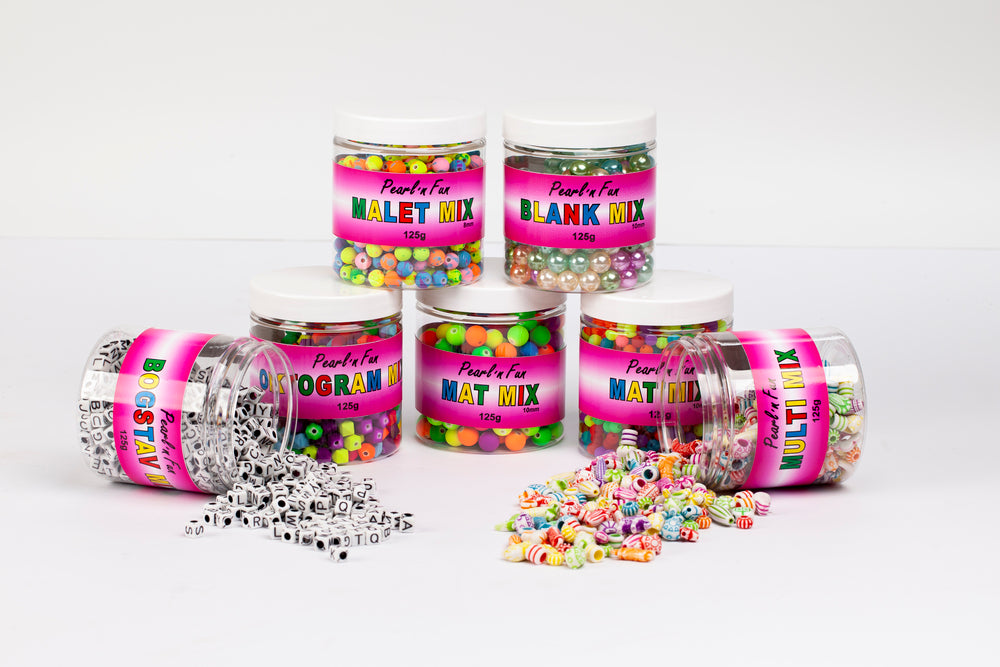 Pearl`n fun mat 10mm farver 125g bøtte ass