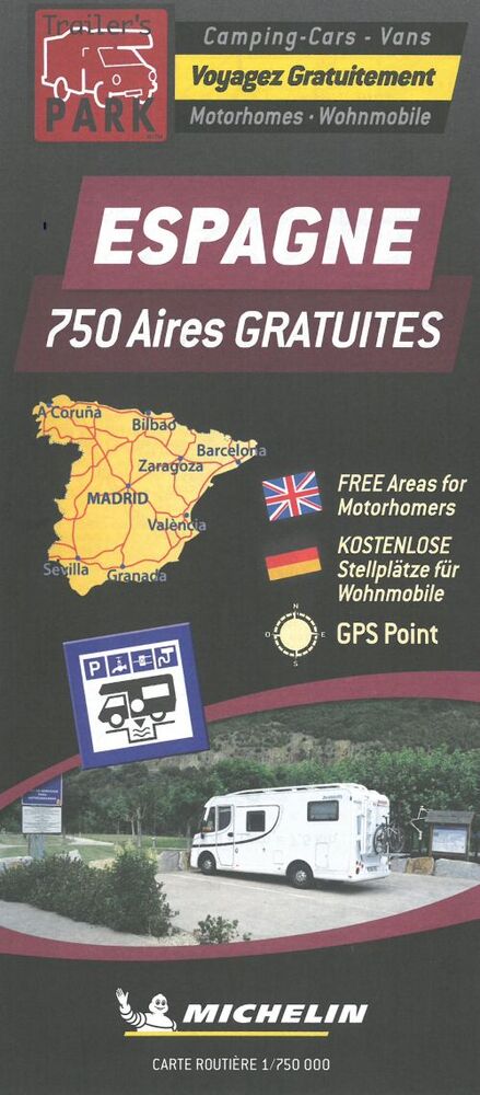 Spain - Espagne: Autocamper map - Aires camping-cars