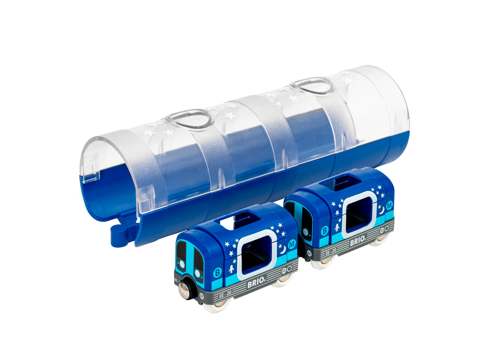 Metrotog og tunnel glow in the dark