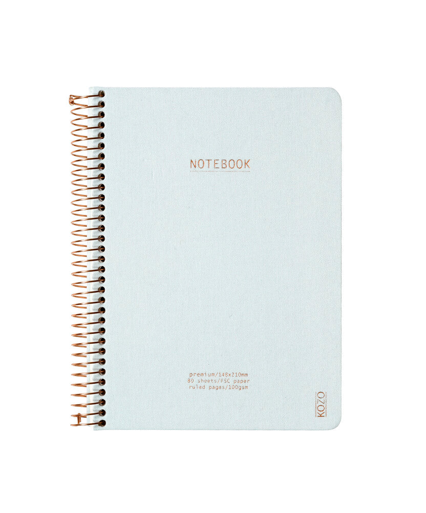 Notesbog kozo premium A5 ash green linieret