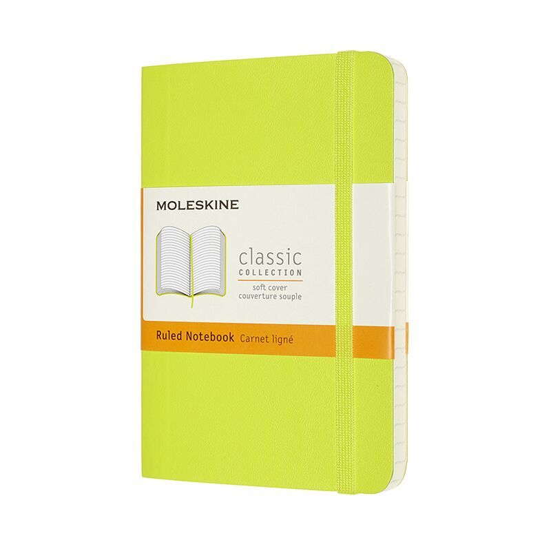 Notesbog Moleskine classic pocket soft r lemgreen 9x14cm