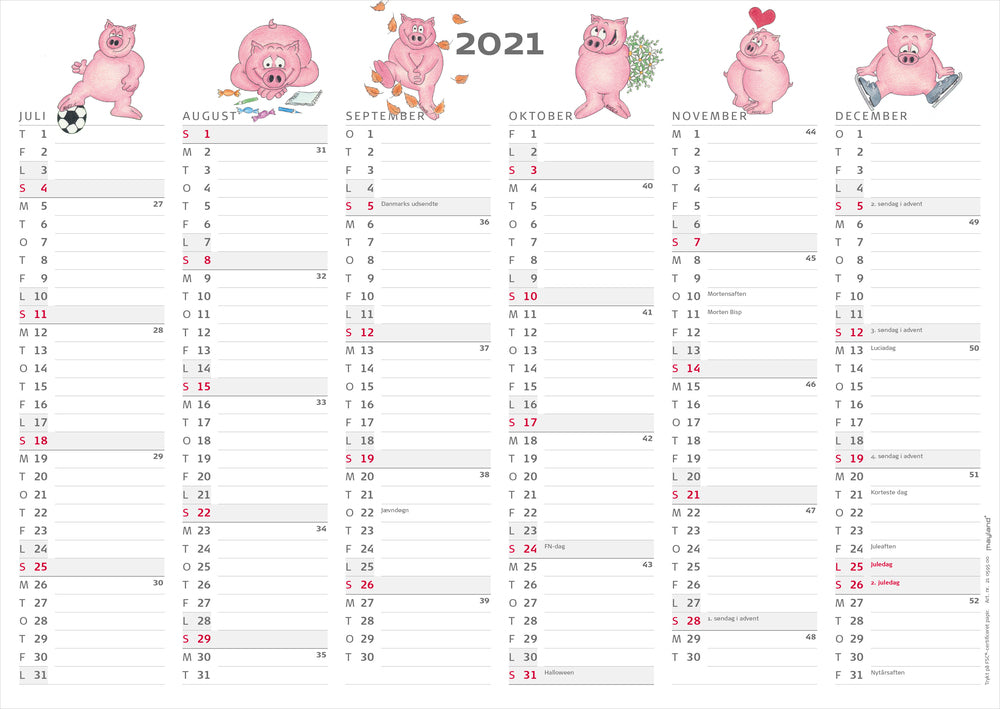Kontorkalender A4 humor grise 2021 30 x 21 Mayland