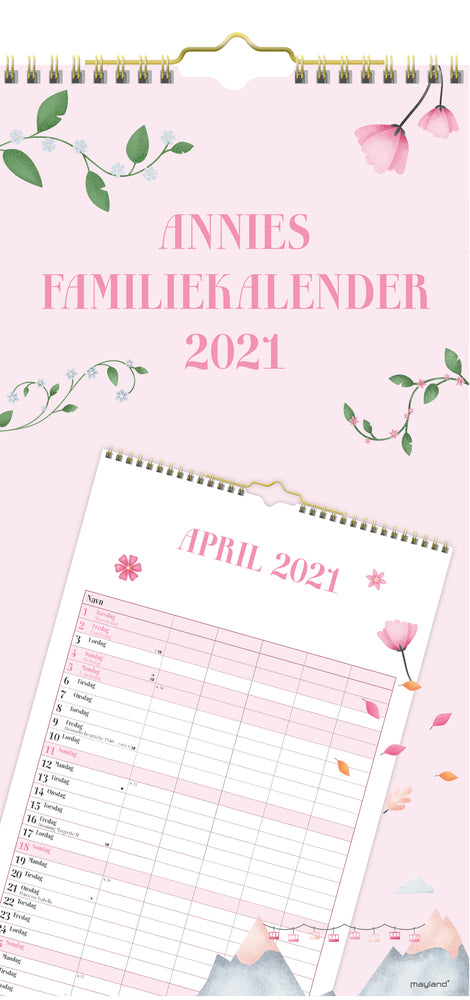Familiekalender annies 2021 22 x 43 cm Mayland