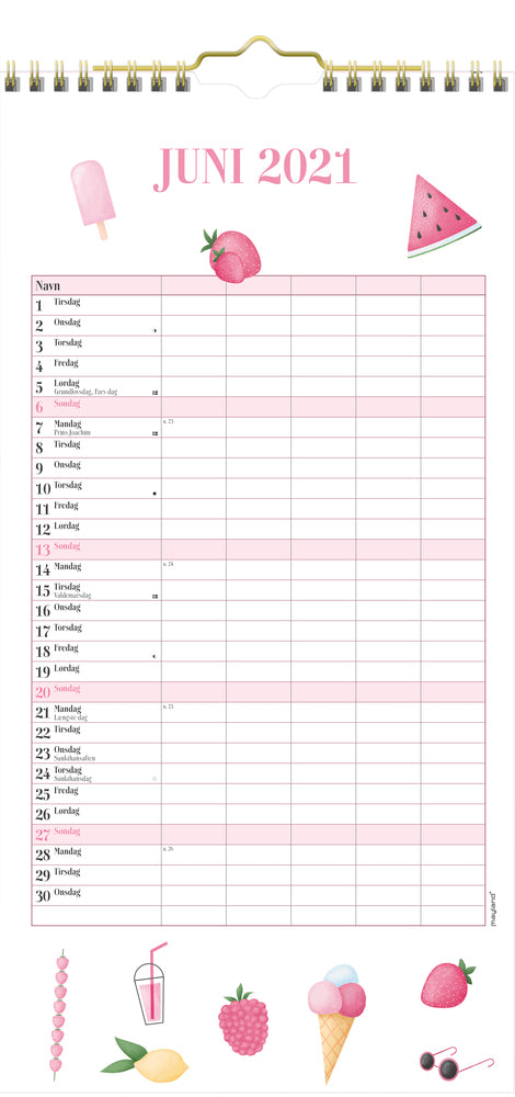 Familiekalender annies 2021 22 x 43 cm Mayland
