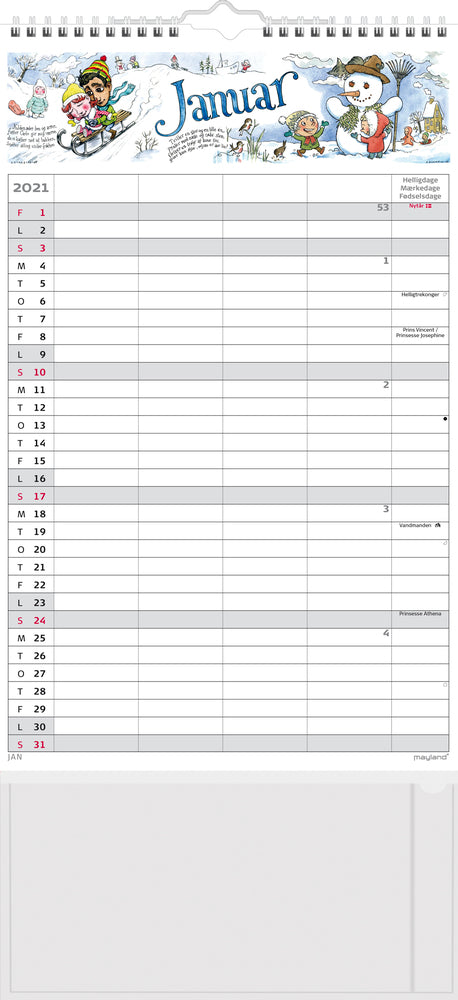 Familiekalender A3 otto dickmeiss illu. 4 kol. 2021 Mayland