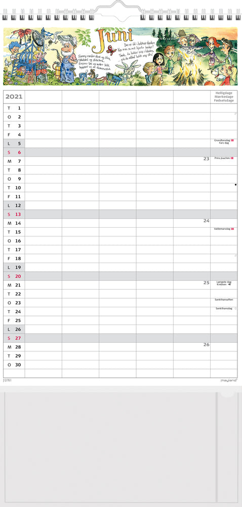 Familiekalender A3 otto dickmeiss illu. 5 kol. 2021 Mayland