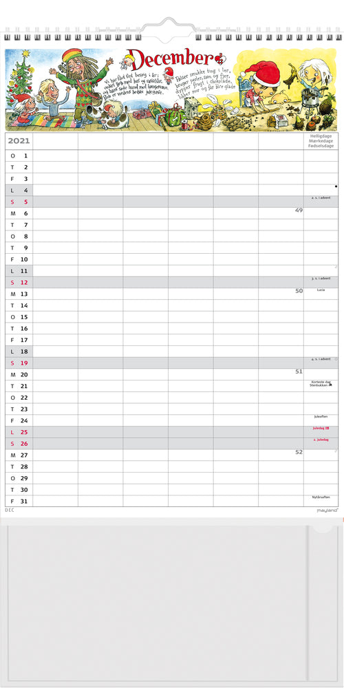 Familiekalender A3 otto dickmeiss illu. 6 kol. 2021 Mayland