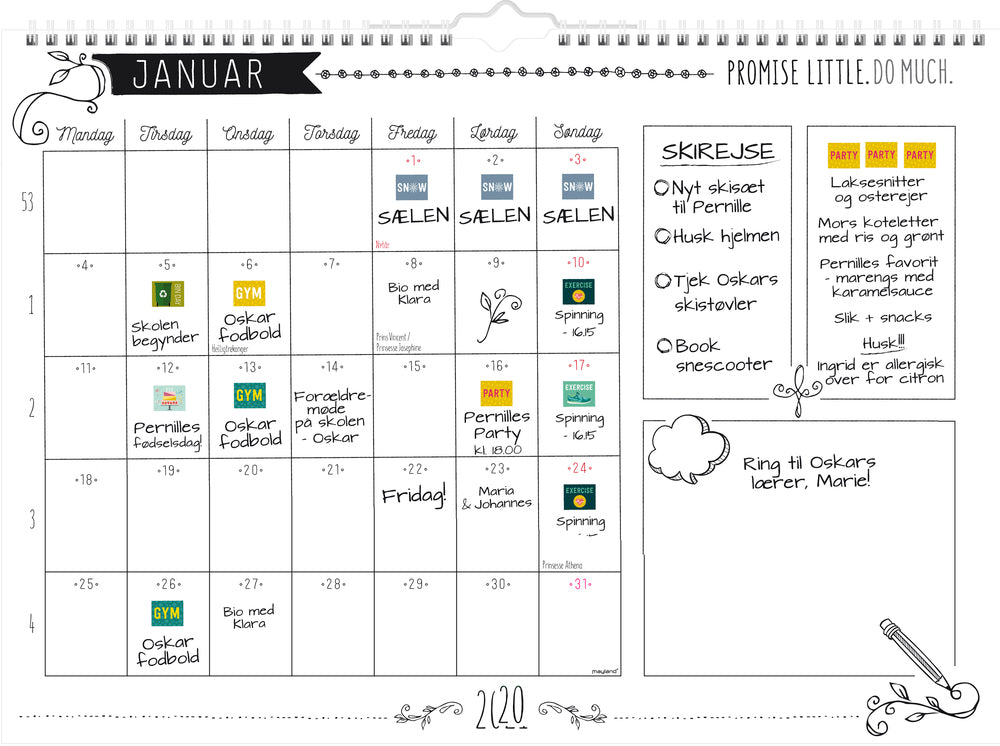 Familiekalender doodle 2021 Mayland