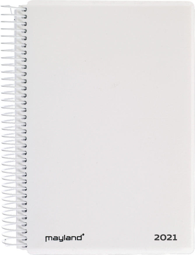 Spiralkalender 1 dag pp hvid 2021 12 x 17 cm Mayland