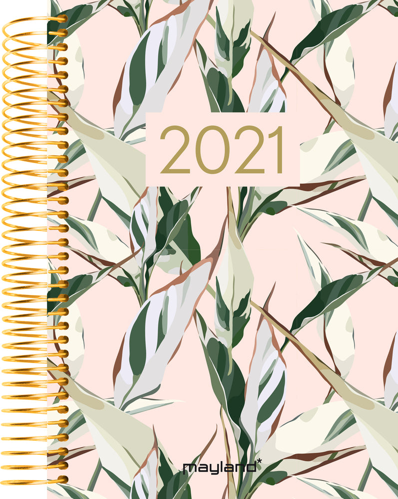Timekalender 1dag blad trend 2021 17x23,5cm Mayland