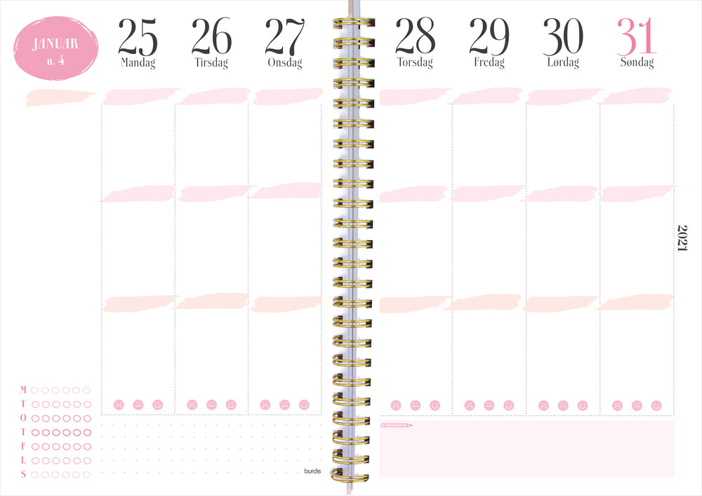 Life Planner Pink, uge