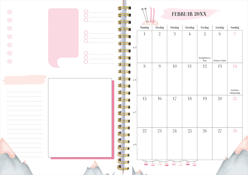 Life Planner Pink, uge