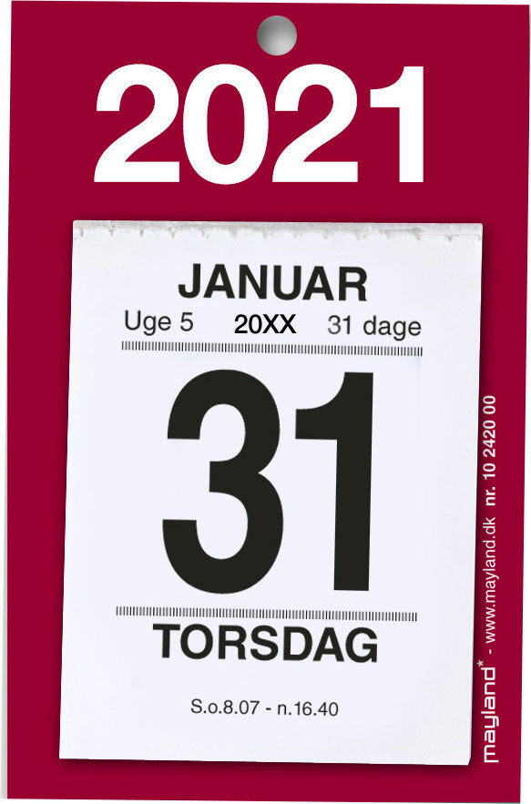 Lille afrivningskalender 2021 5 x 6 cm Mayland