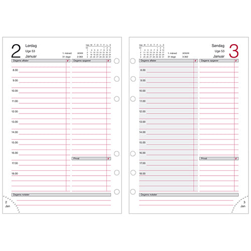 System mm dagkalender refill 2021 12 x 17 cm Mayland