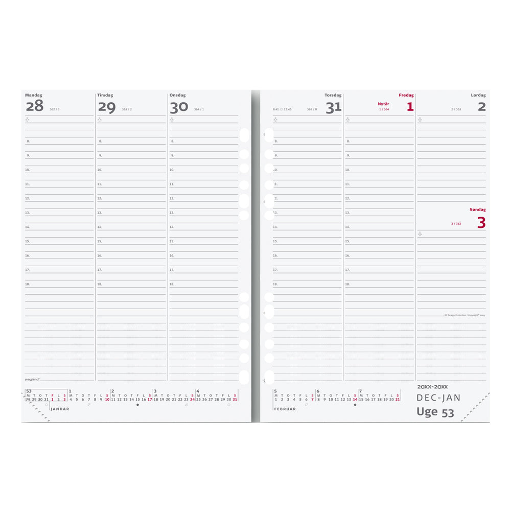 System A5 ugekalender refill 2021 Mayland