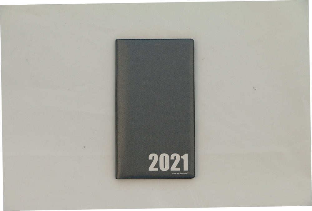 Månedskalender 2021 metal antikgrå vinyl private label