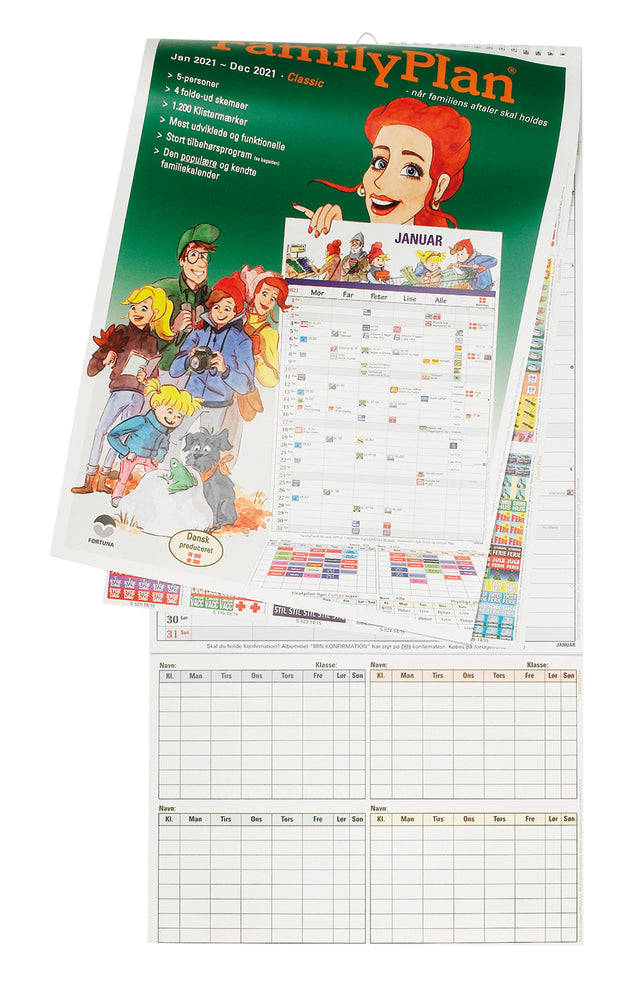 Familiekalender 2021 familyplan 5 person