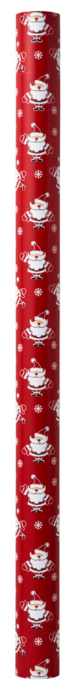 Gavepapir rød nisse m/vanter 3 m x 70 cm