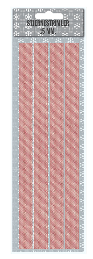 Stjernestrimler pastel rose brushed net 15 mm 20 stk