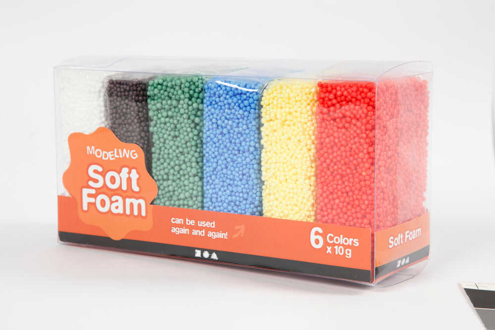 Foam soft modelleringsmasse 6 ass farver 10 g